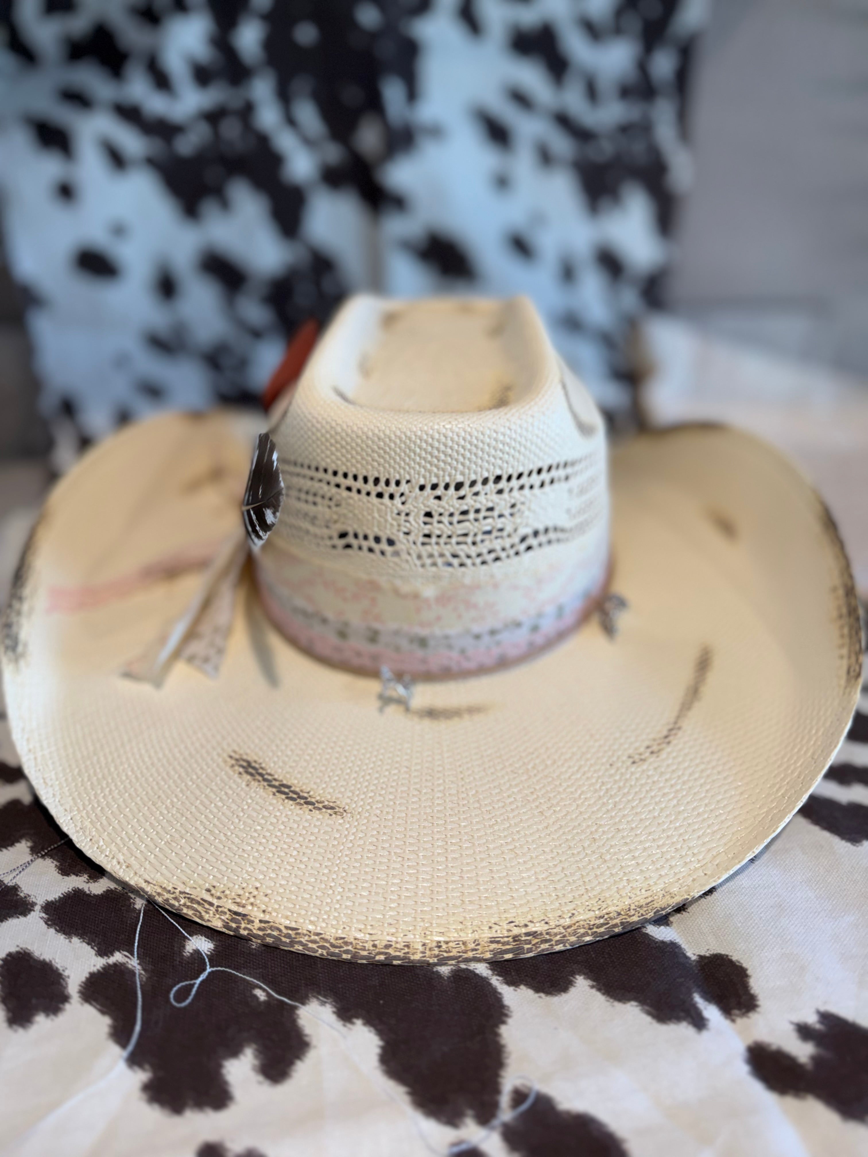 STRAW-DISTRESSED